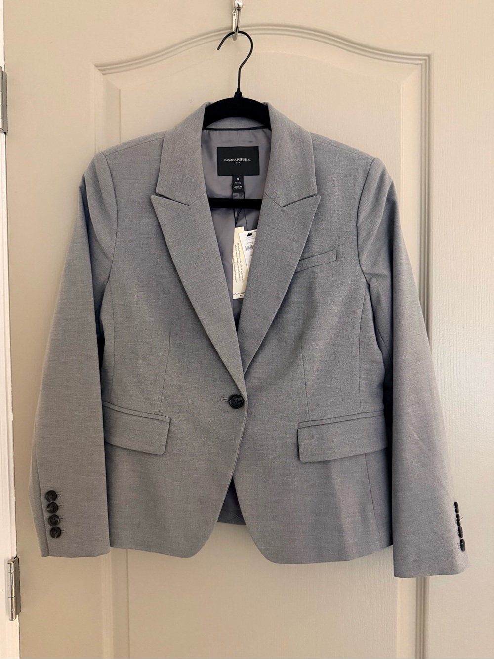 Banana Republic Light Gray Women's Structured Blazer